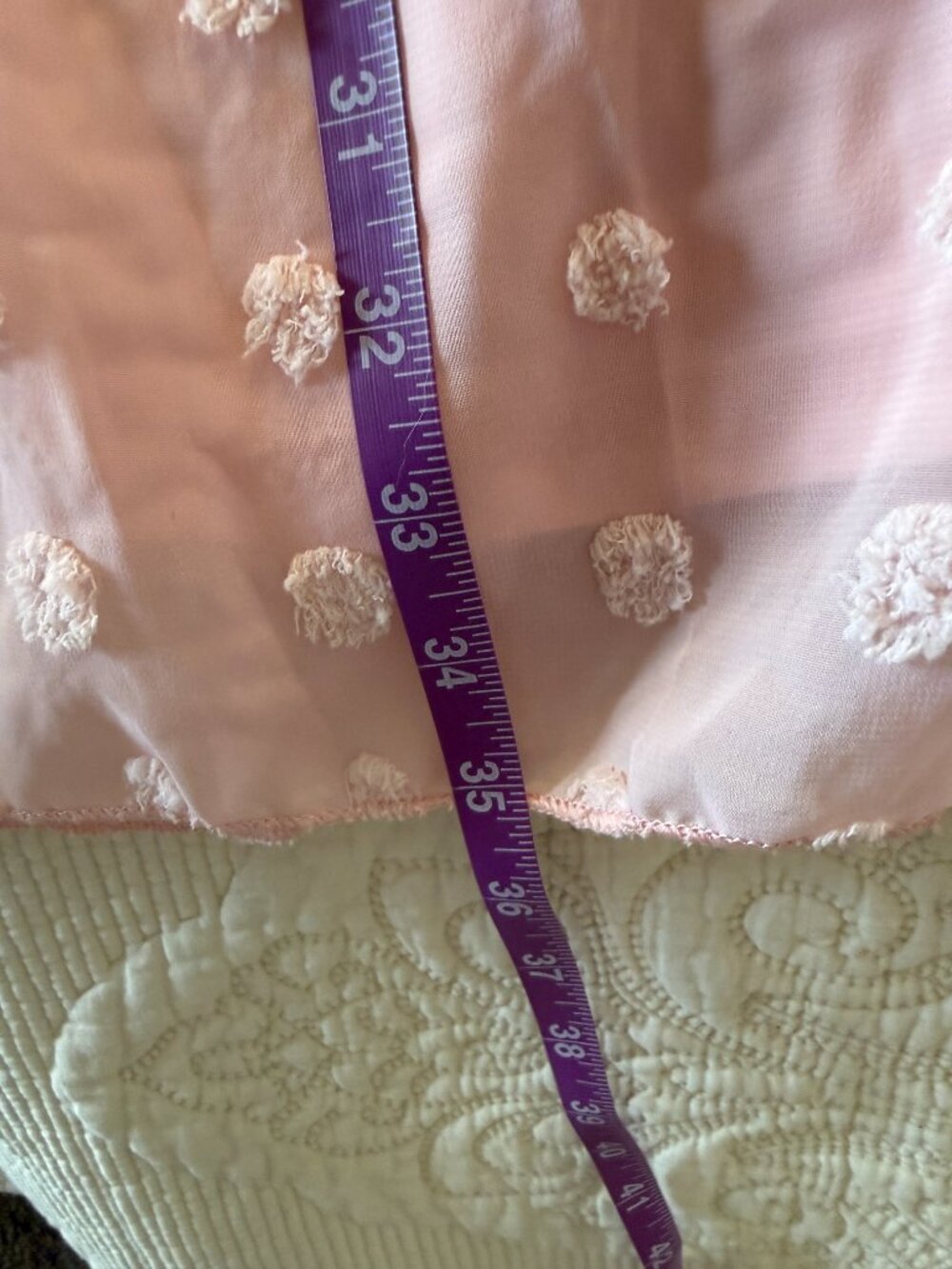 Blush pink spaghetti strap mini dress with textured Swiss dot detailing - Picture 7 of 7